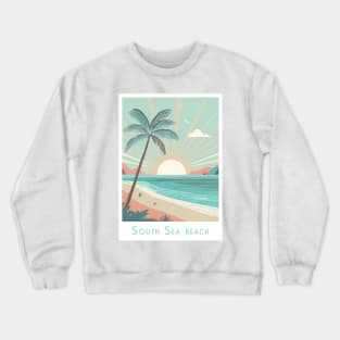 Vintage Travel Retro South Sea Beach Sunset Crewneck Sweatshirt